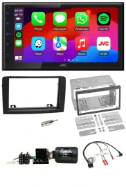 JVC Bluetooth 2DIN Lenkrad DAB USB Autoradio für Fiat Idea 06-12 schwarz