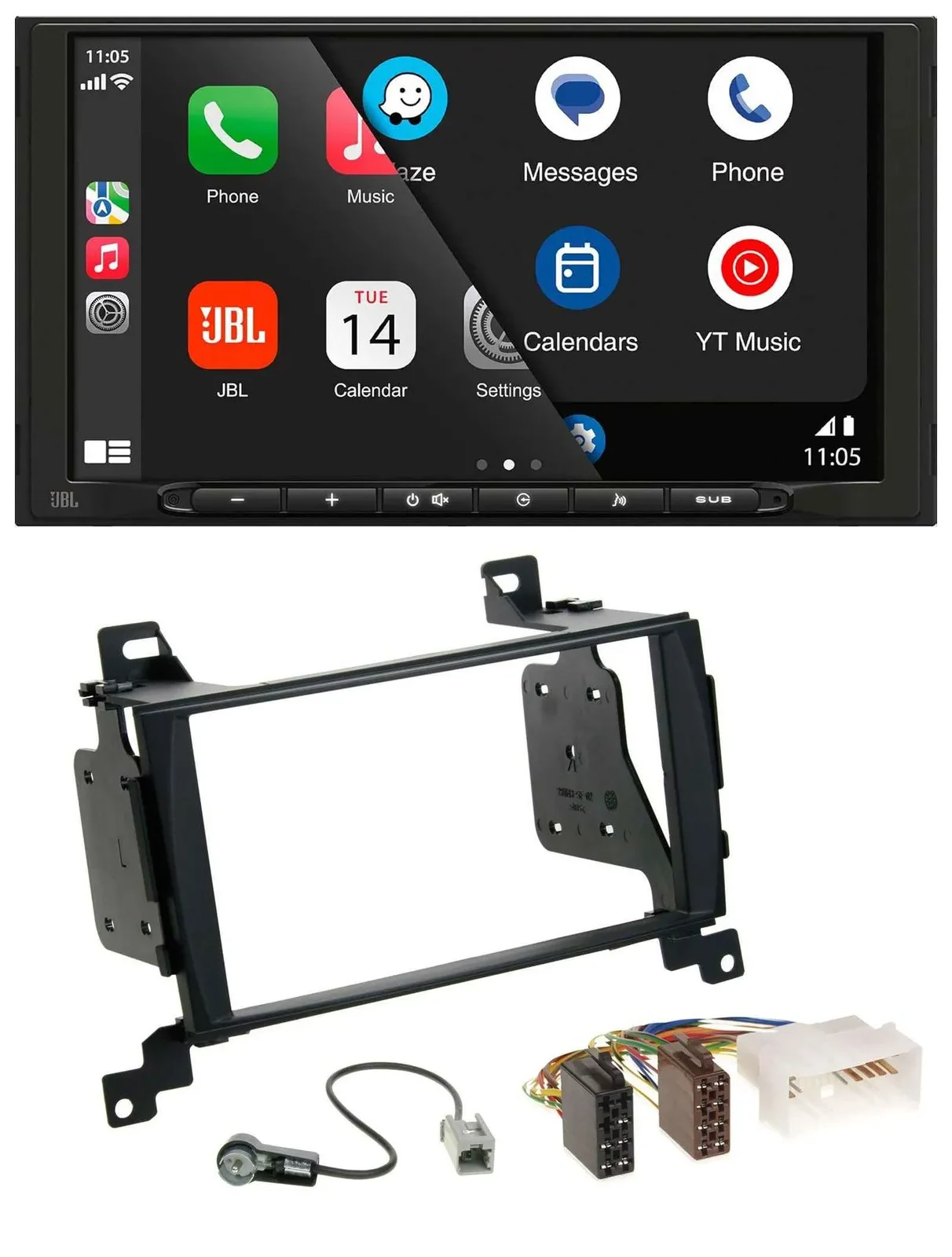 JBL USB 2DIN MP3 Bluetooth AUX Autoradio für Hyundai Santa Fe 2007-2012