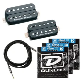 Seymour Duncan Hot Rodded Humbucker Pickup Set (SH-4,SH-2n/Black) w/ 3 Sets of S