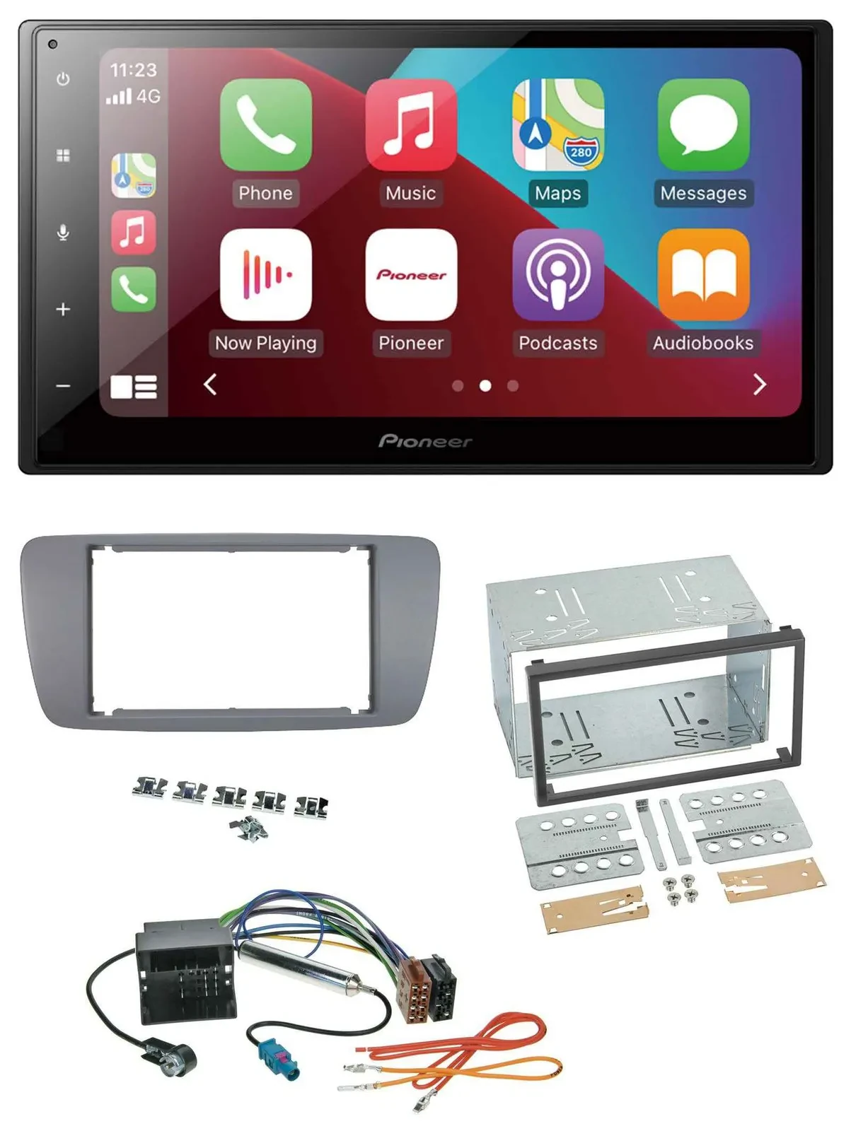 Pioneer USB MP3 DAB 2DIN Bluetooth Autoradio für Seat Ibiza ab 08 conemaragrau