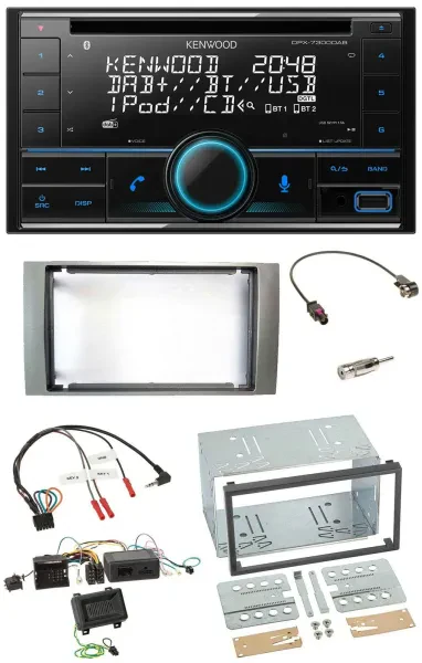 Kenwood CD 2DIN DAB USB Lenkrad Bluetooth Autoradio für Ford Kuga 2008-2012 silb