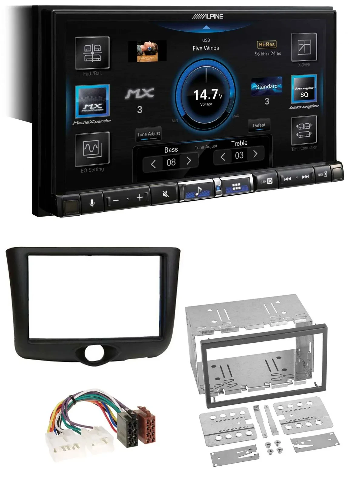 Alpine DAB 2DIN USB Bluetooth MP3 Autoradio für Toyota Yaris (1999-2003)
