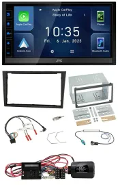 JVC DAB Bluetooth Lenkrad USB 2DIN Autoradio für Opel Corsa D stealth schwarz 09
