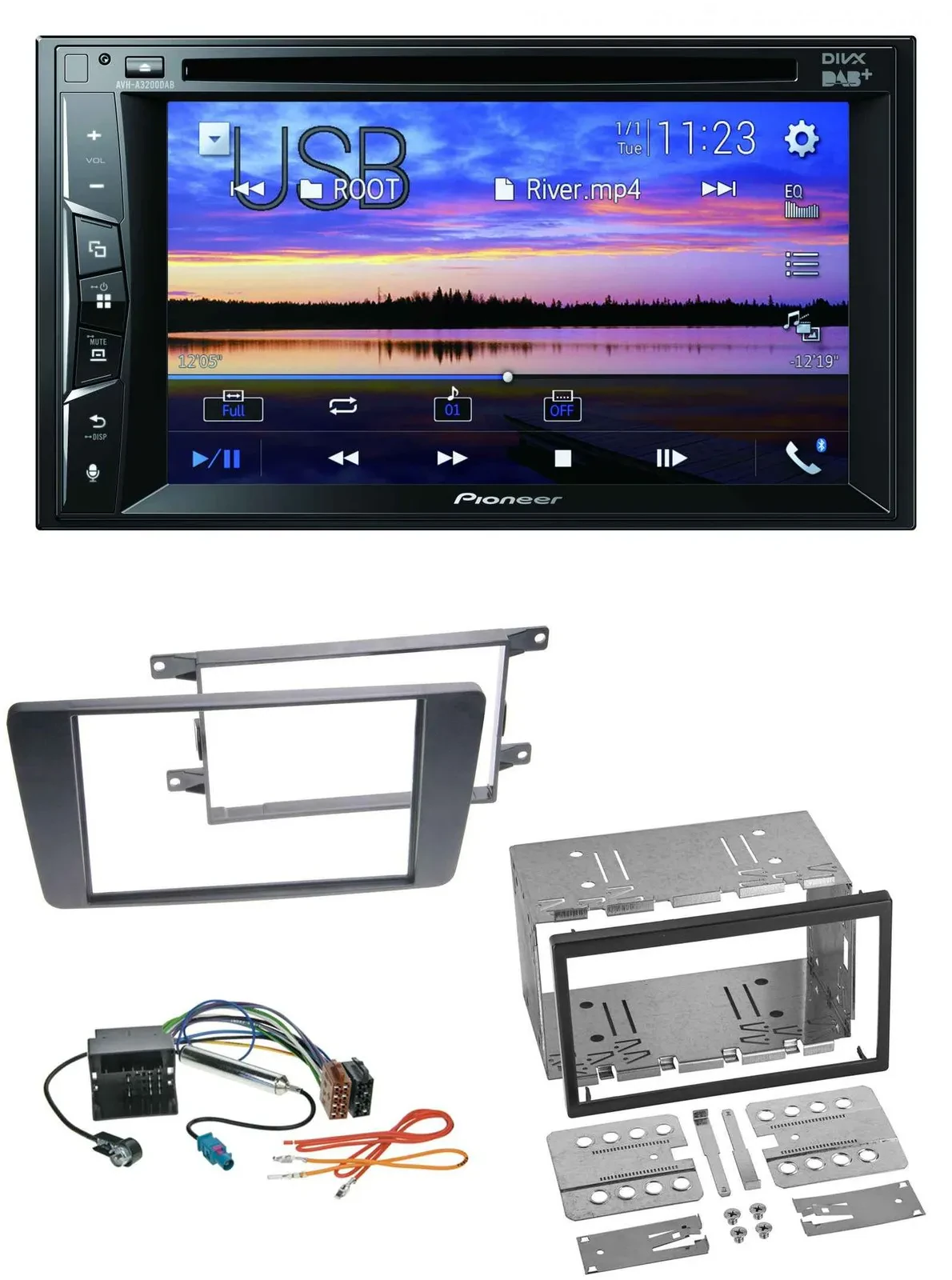 Автомагнитола для Skoda Octavia 2004–2013 Pioneer 2DIN, Bluetooth, USB, DVD, DAB, MP3