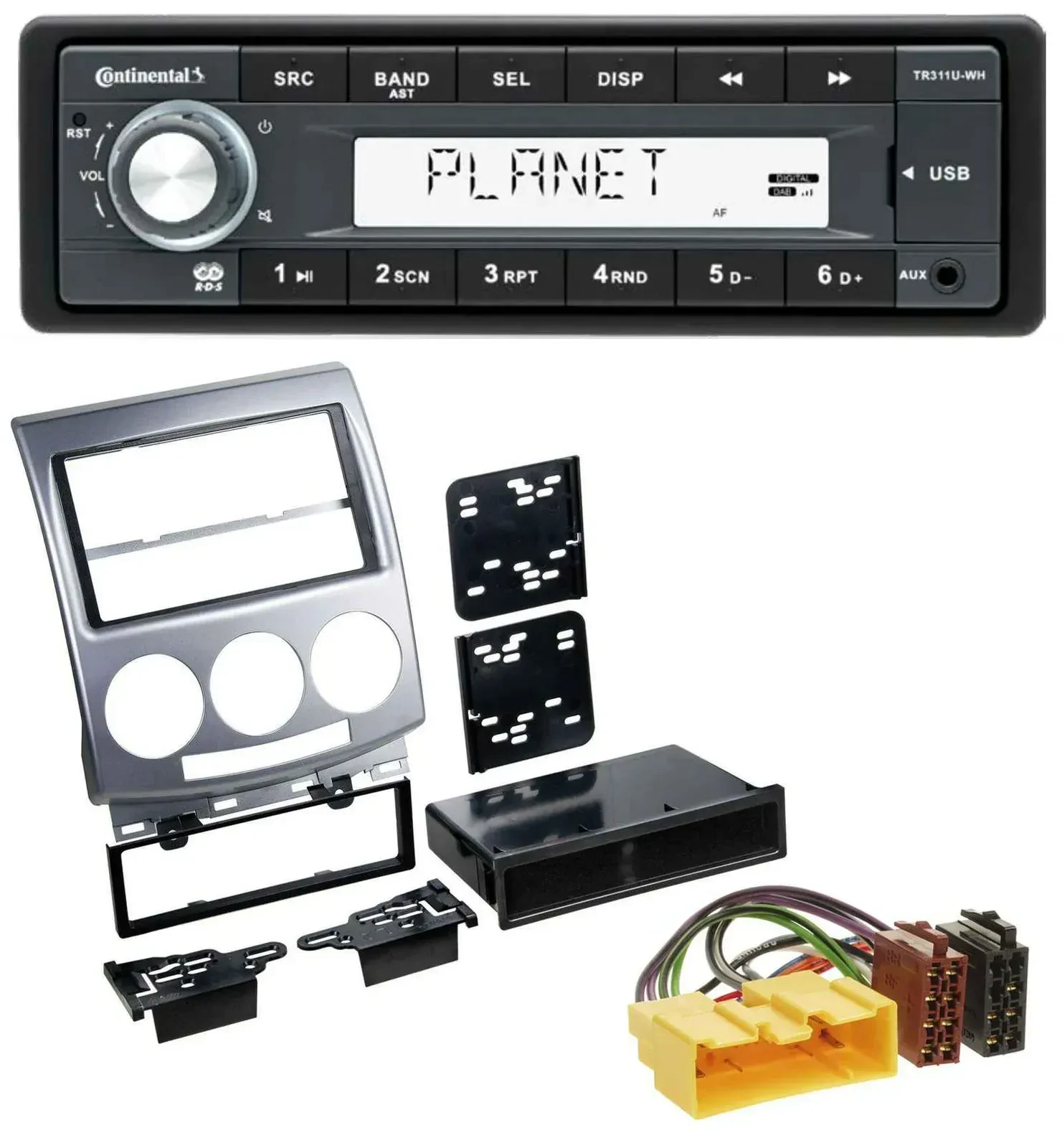 Continental USB MP3 AUX 1DIN Autoradio für Mazda 5 (2005-2010)