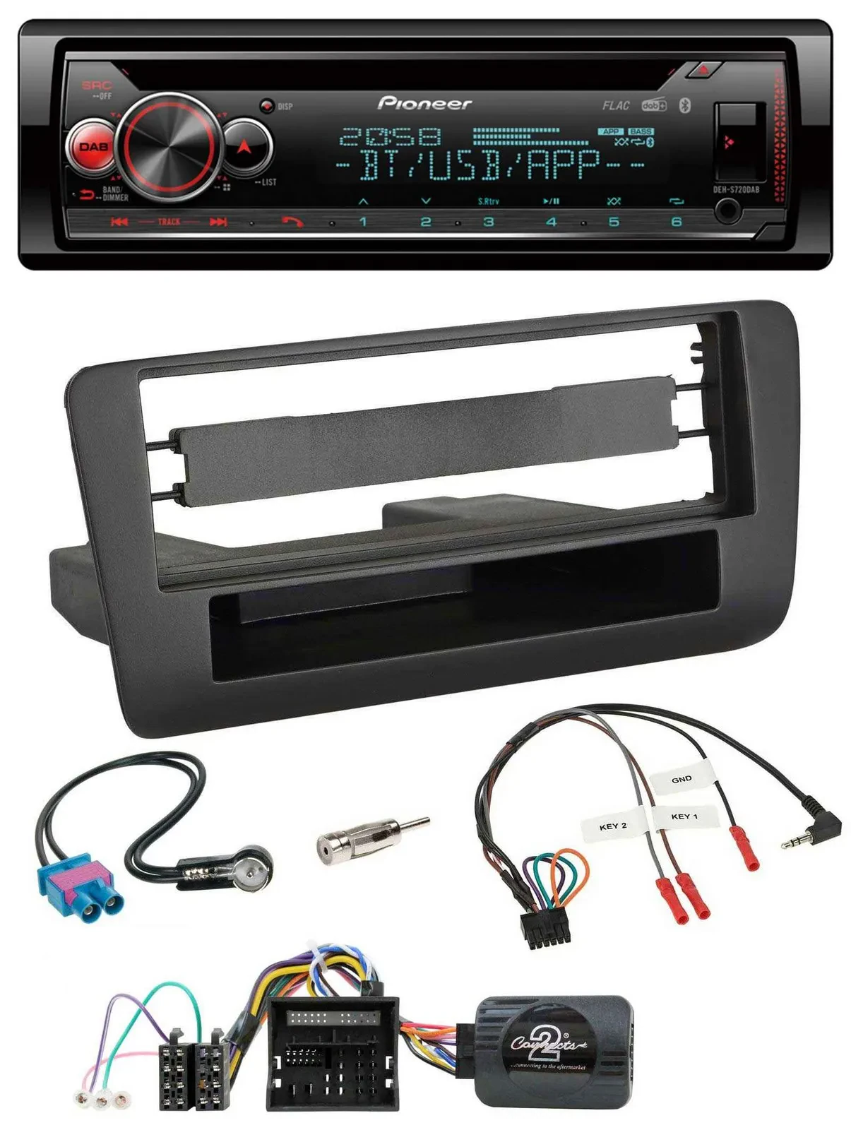 Pioneer Lenkrad DAB CD Bluetooth USB Autoradio für Audi A1 (ab 2010)