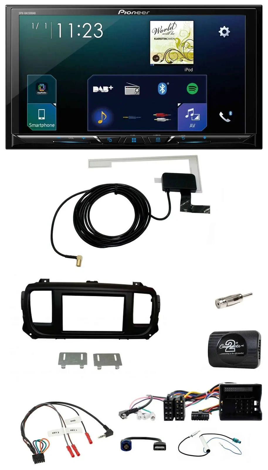 Pioneer 2DIN DAB USB Lenkrad Bluetooth Autoradio für Citroen Jumpy Erstausst. DI