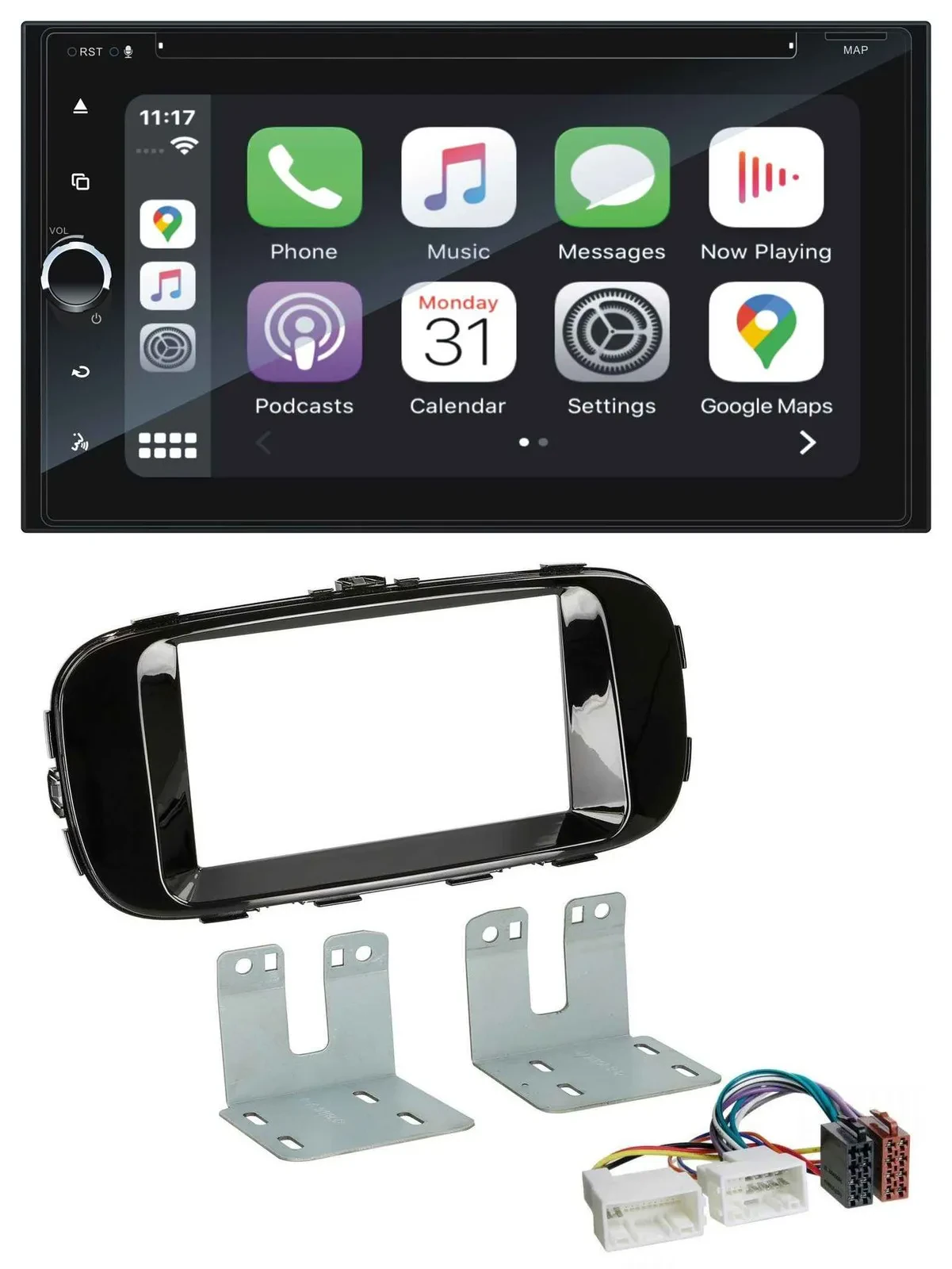 Blaupunkt 2DIN Bluetooth DAB USB DVD MP3 Autoradio für Kia Soul PS ab 14 piano-s