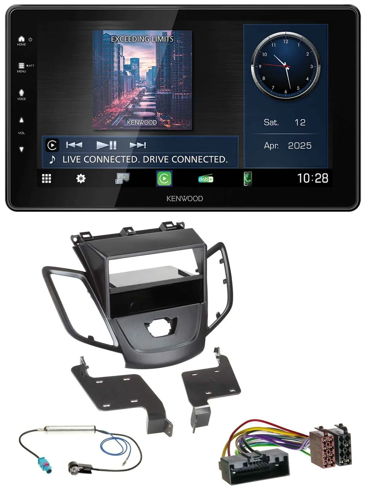 Kenwood MP3 Bluetooth USB DAB Autoradio für Ford Fiesta 10-17 JA8 ohne Display s