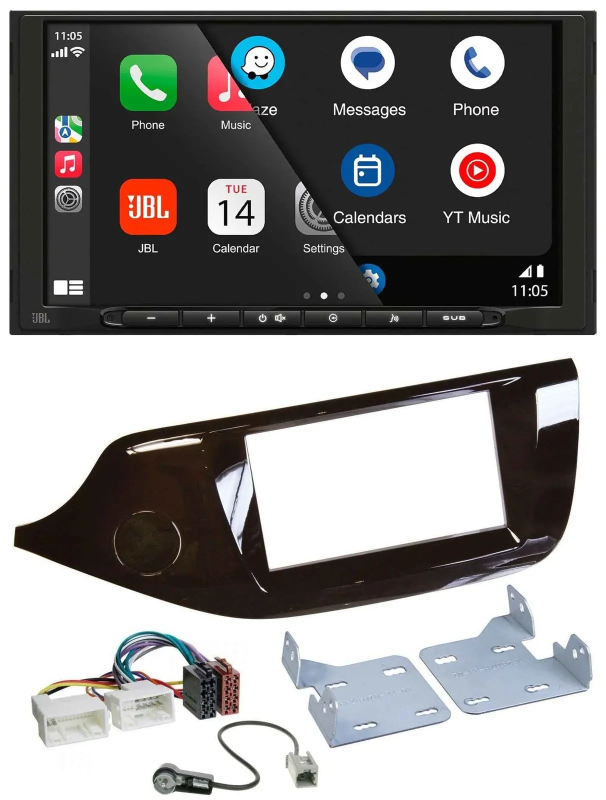 JBL USB 2DIN MP3 Bluetooth AUX Autoradio für Kia Ceed ab 12 glänzend