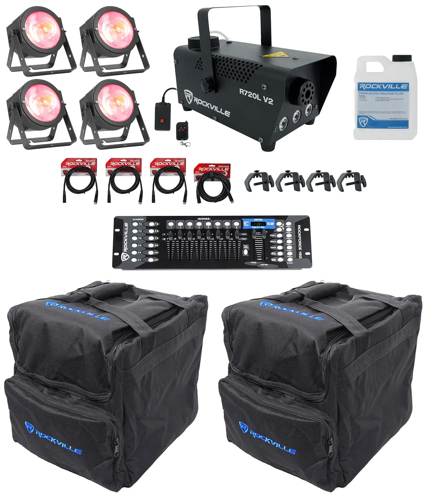 Комплект светового оборудования American DJ DOTZ PAR 100+ROCKFORCE 192+RDX3M10-4