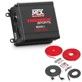 MTX MUD50.2 200W Peak Class-D 2-Ch Compact Marine Amplifier with Amp Kit