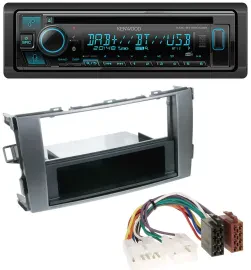 Kenwood Bluetooth DAB CD MP3 USB Autoradio für Toyota Auris 07-12 anthrazit-grau