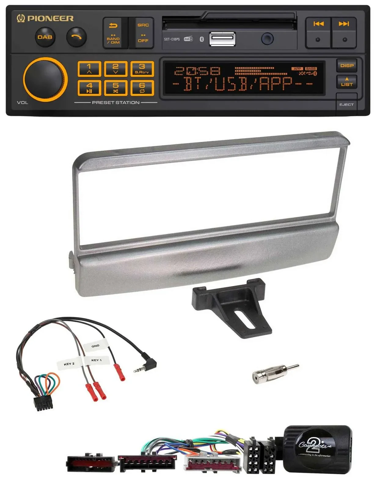 Pioneer DAB Lenkrad USB Bluetooth Autoradio für Ford Mondeo 2000-2002 silber