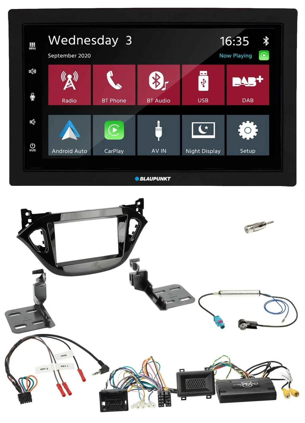 Blaupunkt DAB Bluetooth USB Lenkrad 2DIN Autoradio für Opel Adam Corsa E 2017-20