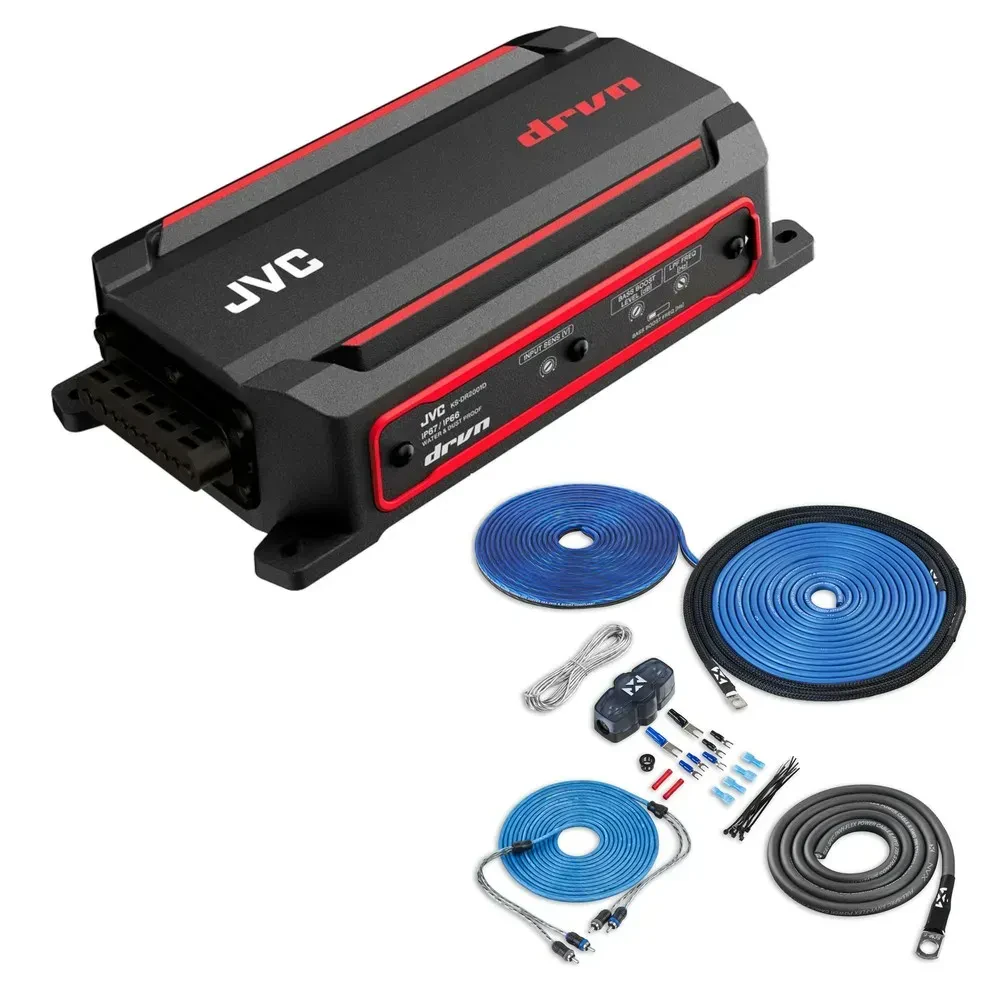 Усилитель мощности для морского и внедорожного применения JVC KS-DR2001D Class-D моно 300W RMS (набор)