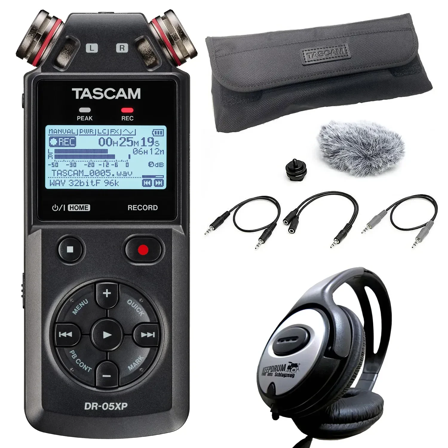 Рекордер Tascam DR-05XP с аксессуарами