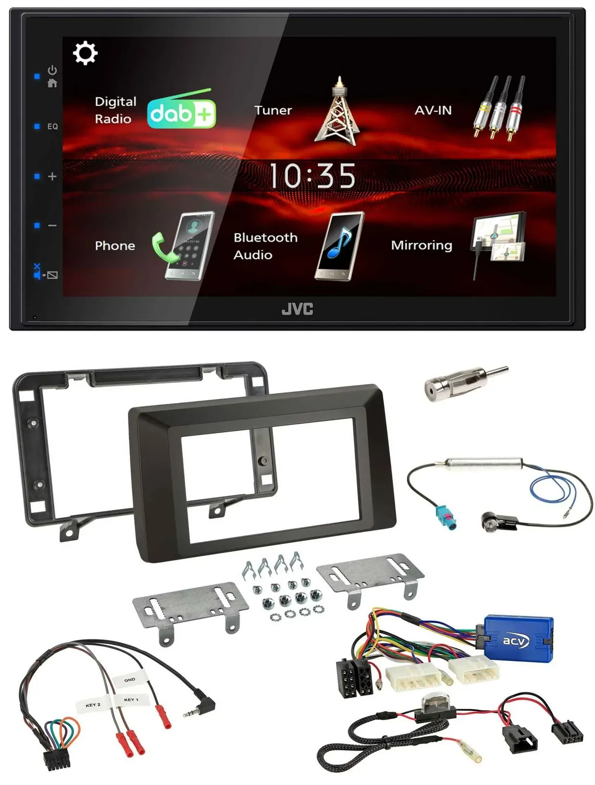 JVC USB Bluetooth Lenkrad DAB 2DIN Autoradio für Dacia Duster ab 2021