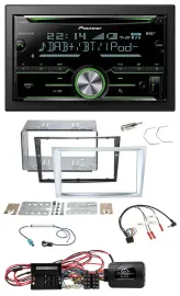 Автомагнитола Pioneer 2DIN Bluetooth DAB USB CD для Opel Corsa D, матовый хром