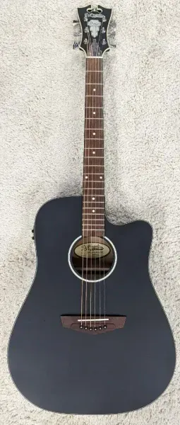 Электроакустическая гитара D'Angelico Premier Bowery CS Dreadnought Acoustic Electric Guitar Matte Black