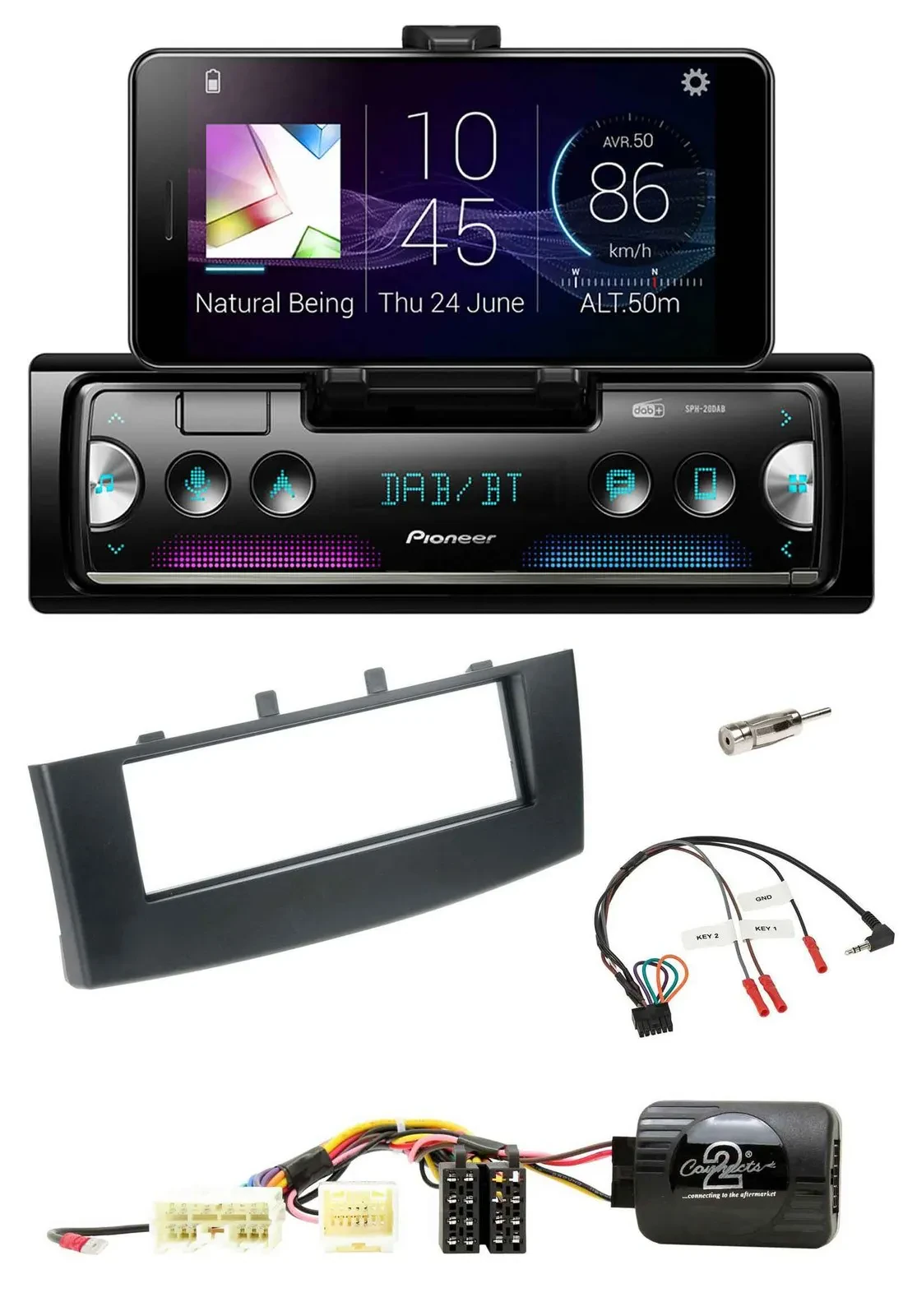 Pioneer USB Lenkrad Bluetooth DAB Autoradio für Mitsubishi Colt 2008-2012