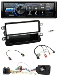 Автомагнитола для Dacia JVC Bluetooth USB DAB, черный (piano black), с поддержкой управления на руле, с 2012