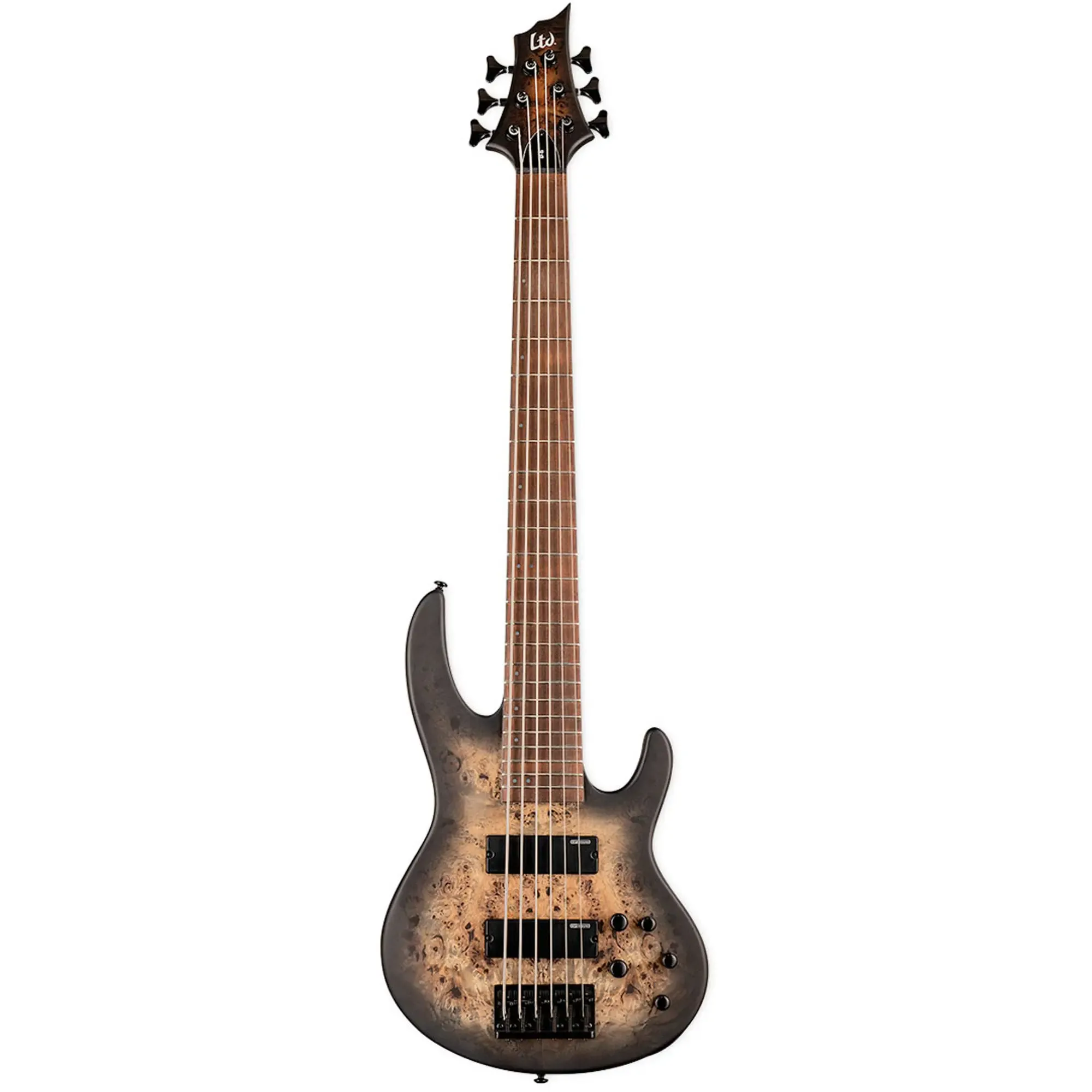 Бас-гитара LTD D-6 Burl Black Natural Burst Satin