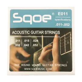 Струны для акустической гитары Sqoe QX SQ E011 Bronze 11-52