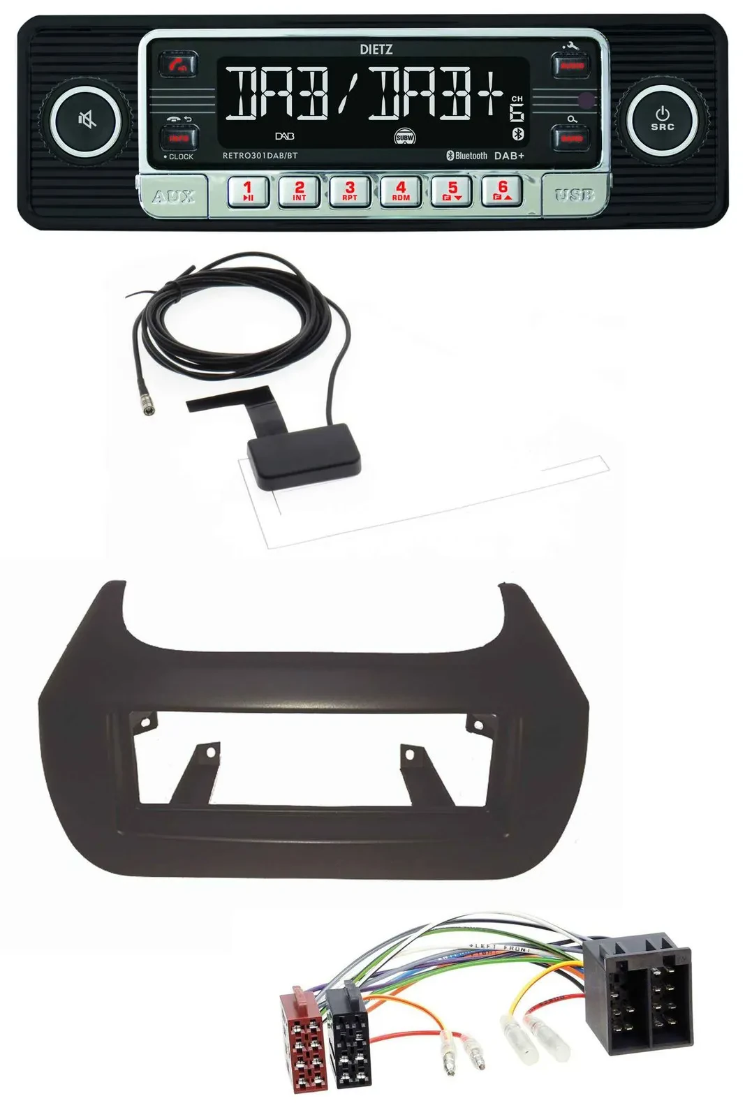 Dietz DAB Bluetooth USB MP3 Autoradio für Citroen Nemo Fiat Fiorino Qubo Peugeot