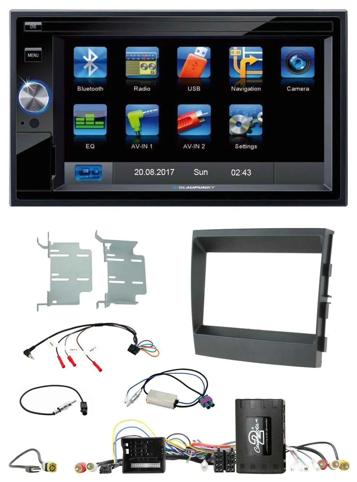 Blaupunkt 2DIN Bluetooth TMC USB Lenkrad SD Navigation für Porsche Panamera 09-1