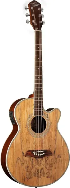 Oscar Schmidt 6 String Acoustic-Electric Guitar, Right, Spalted Maple...