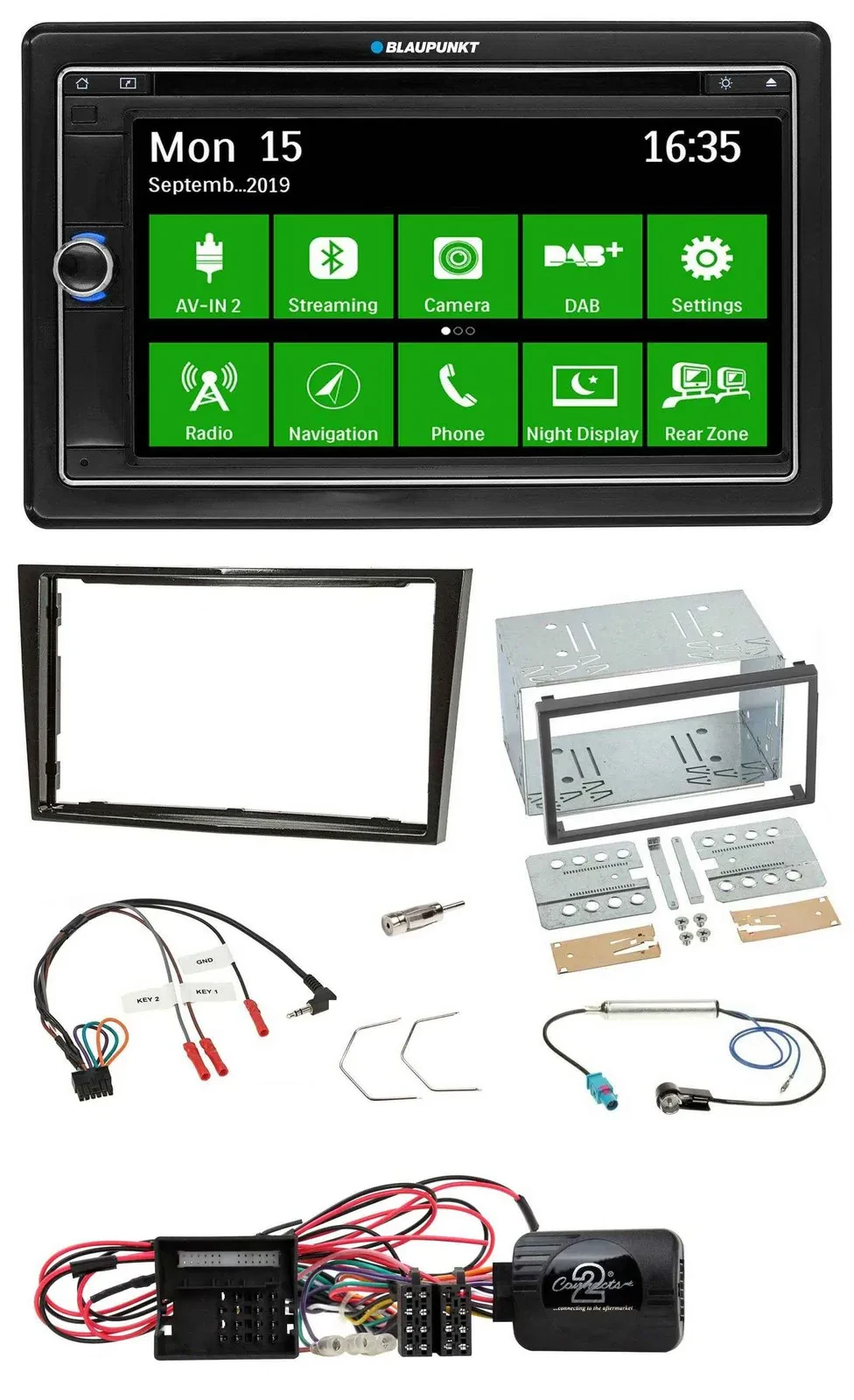 Blaupunkt Bluetooth 2DIN Lenkrad DAB USB TMC Navigation für Opel Corsa D Klavier