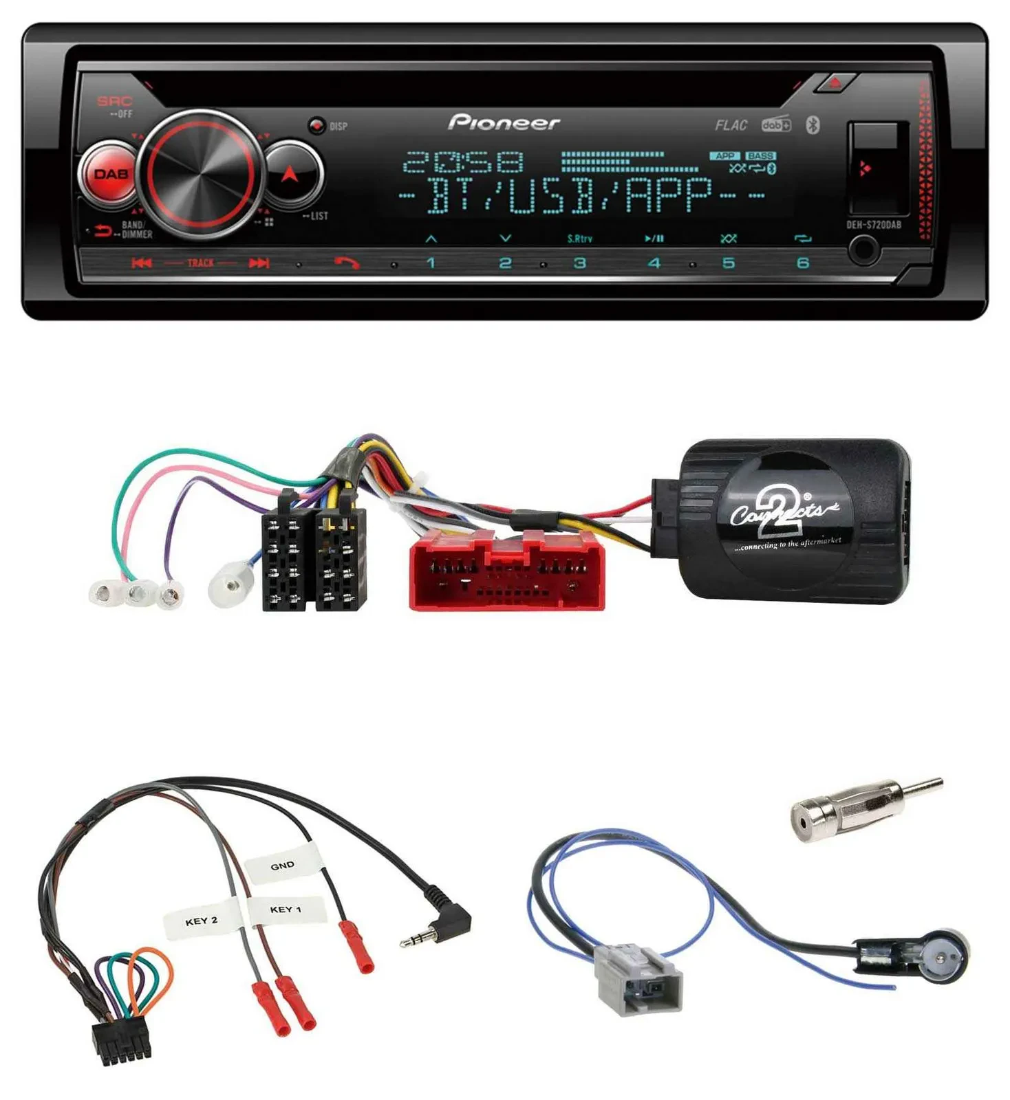 Pioneer Lenkrad DAB CD Bluetooth USB Autoradio für Mazda 2 Typ DY 2003-2007