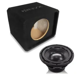 NVX NE121P Single 12" Slot Ported 3/4" MDF Subwoofer Enclosure w/ D4 Subwoofer