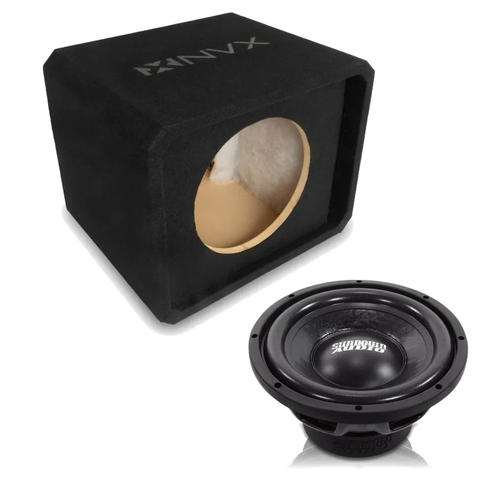 NVX NE121P Single 12" Slot Ported 3/4" MDF Subwoofer Enclosure w/ D4 Subwoofer