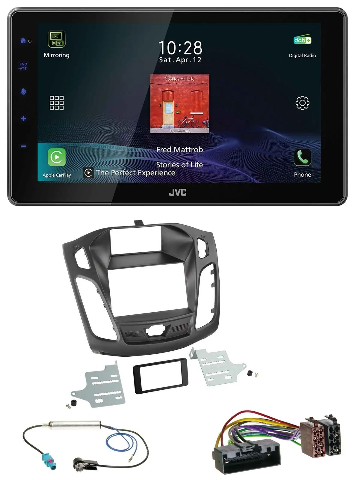 JVC DAB MP3 Bluetooth USB Autoradio für Ford Focus (DYB, 2011-2014)