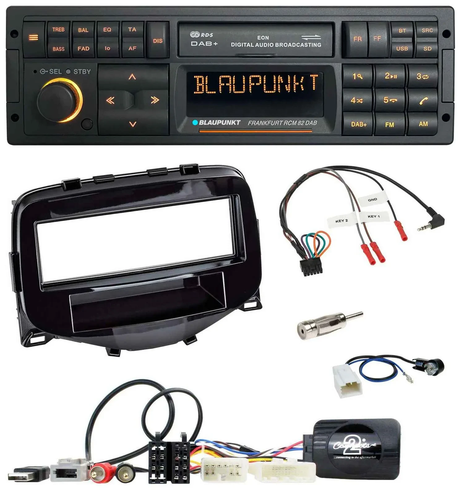 Blaupunkt USB DAB SD Lenkrad Bluetooth Autoradio für Toyota Aygo 2014-2021