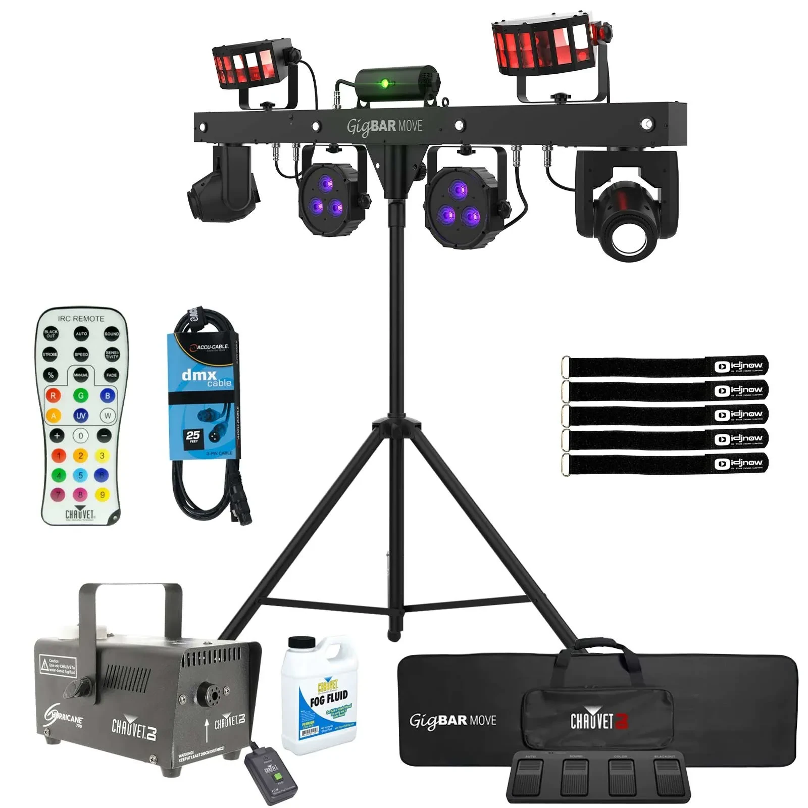 Chauvet DJ GigBAR Move ILS 5-in-1 Pack and Play Lighting System w Fog Machine...