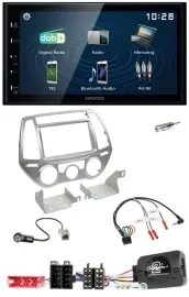 Kenwood 2DIN Bluetooth Lenkrad USB DAB Autoradio für Hyundai i20 2012-2014 man.