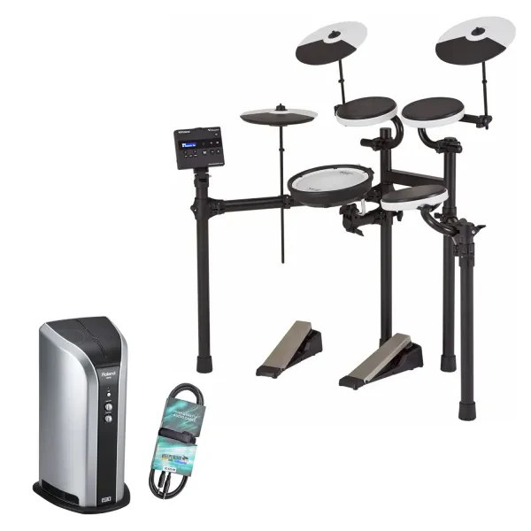 Roland TD-02KV E-Drum elektronisches Schlagzeug mit PM-03 Drum-Monitor und Kabel