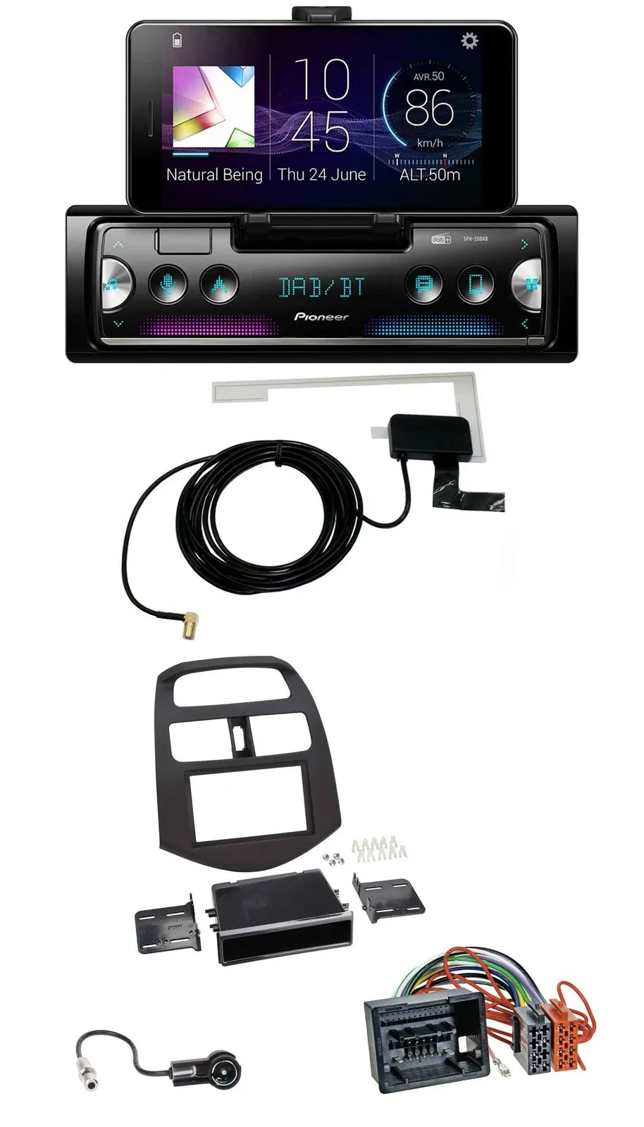 Pioneer DAB Bluetooth MP3 USB Autoradio für Chevrolet Spark (ab 2013)