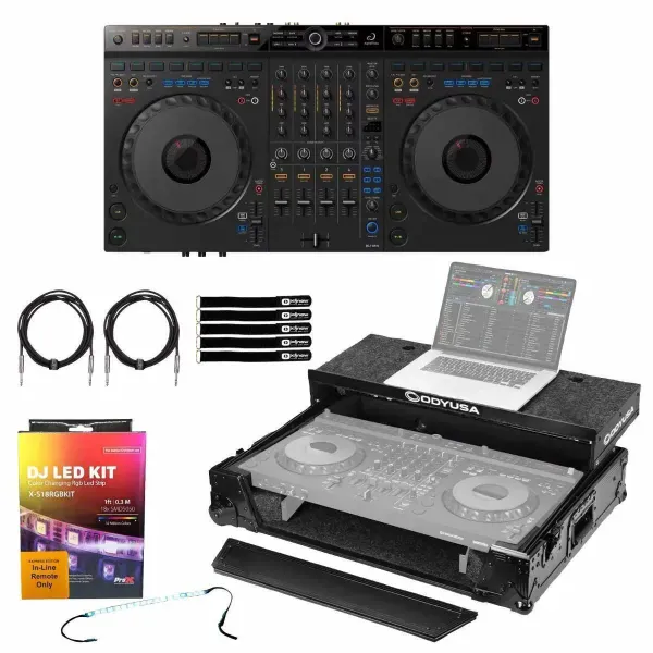 DJ-контроллер с джогом AlphaTheta DDJ-GRV6 Black с аксессуарами