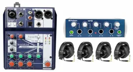 PRESONUS HP4 Headphone Amplifie+(4) HD9 Studio Headphones+Soundcraft Mixer