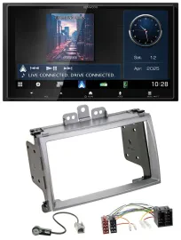 Автомагнитола Kenwood 2DIN Bluetooth USB DAB MP3 для Hyundai i20 (2009–2012), серебристая