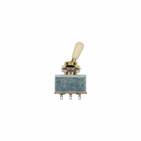 Переключатель для гитары BOSTON Toggle Switch, 3-Weg-Schalter, gold, geschlossen, ivory Knopf