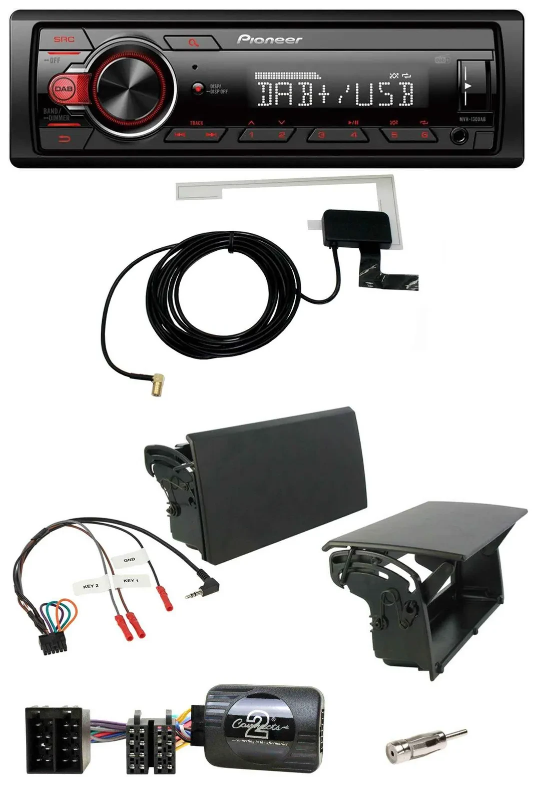 Pioneer 1DIN MP3 DAB USB Lenkrad Autoradio für Citroen Berlingo 1996-2007