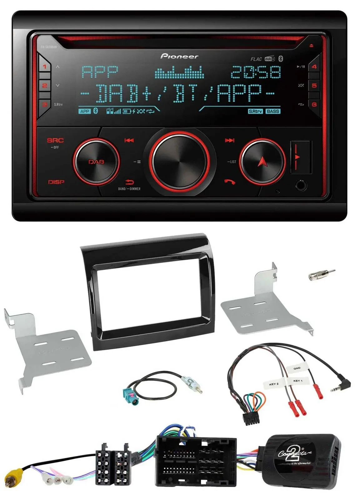 Автомагнитола Pioneer 2DIN DAB Bluetooth USB CD для Citroen, Fiat, Peugeot