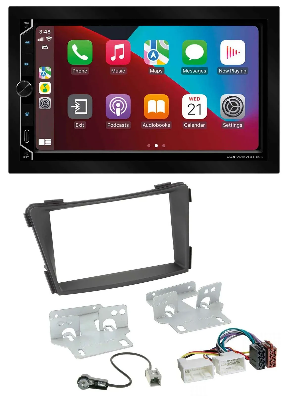 ESX 2DIN DAB USB MP3 Bluetooth Autoradio für Hyundai i40 VF ab 2011 schwarz