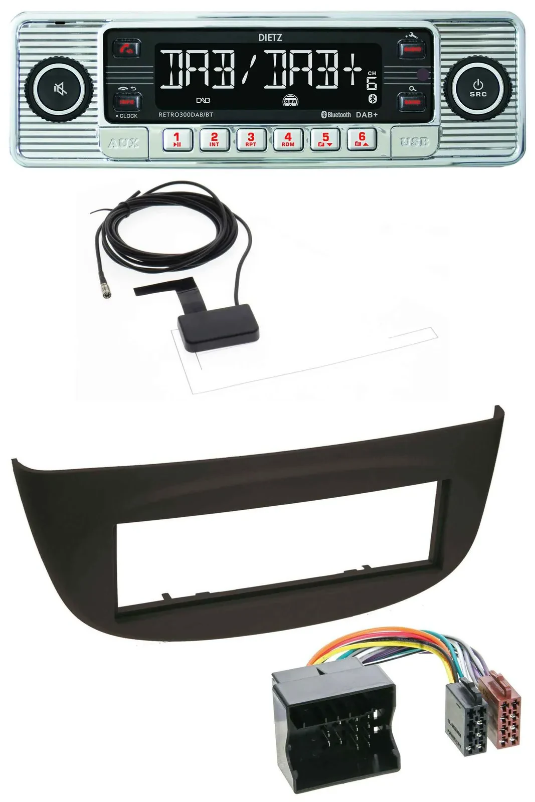 Dietz Bluetooth USB MP3 DAB Autoradio für Renault Twingo (07-14) schwarz