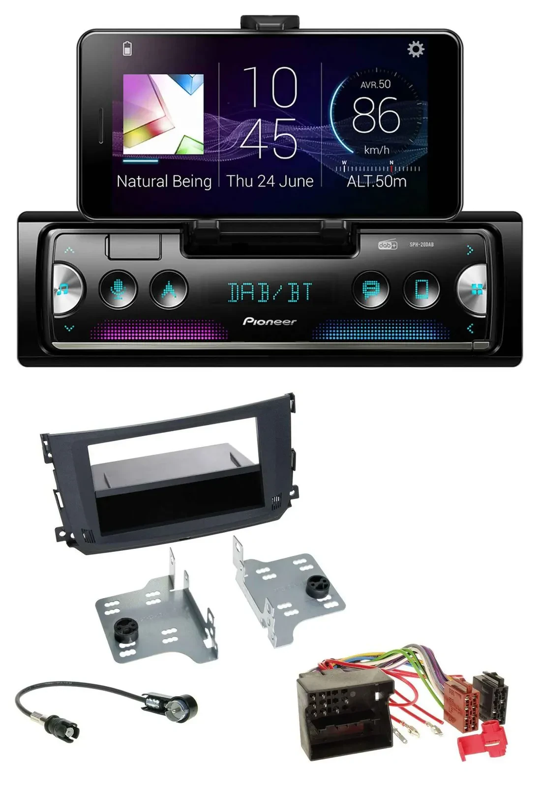 Автомагнитола для Smart ForTwo (451, 2010–2015) Pioneer USB, MP3, Bluetooth, DAB